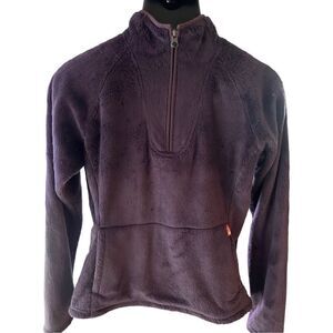 The North Face Women’s Fleece Pullover SZ S Purple Pocket Front and 1/4 Zipper J